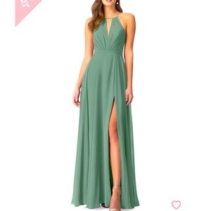 Eucalyptus colored Maxi dress. FUN back!